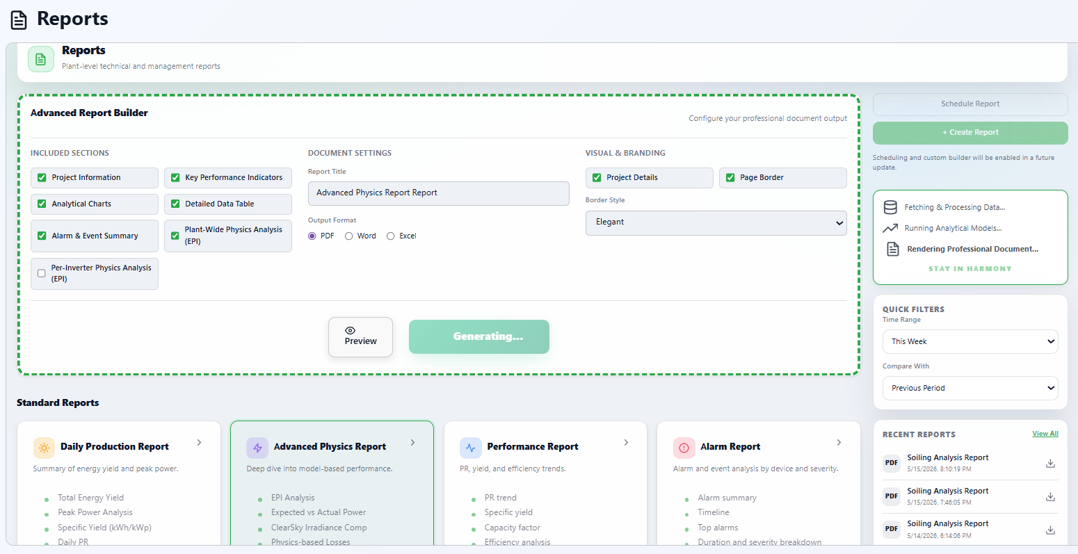 Advanced Reporting System